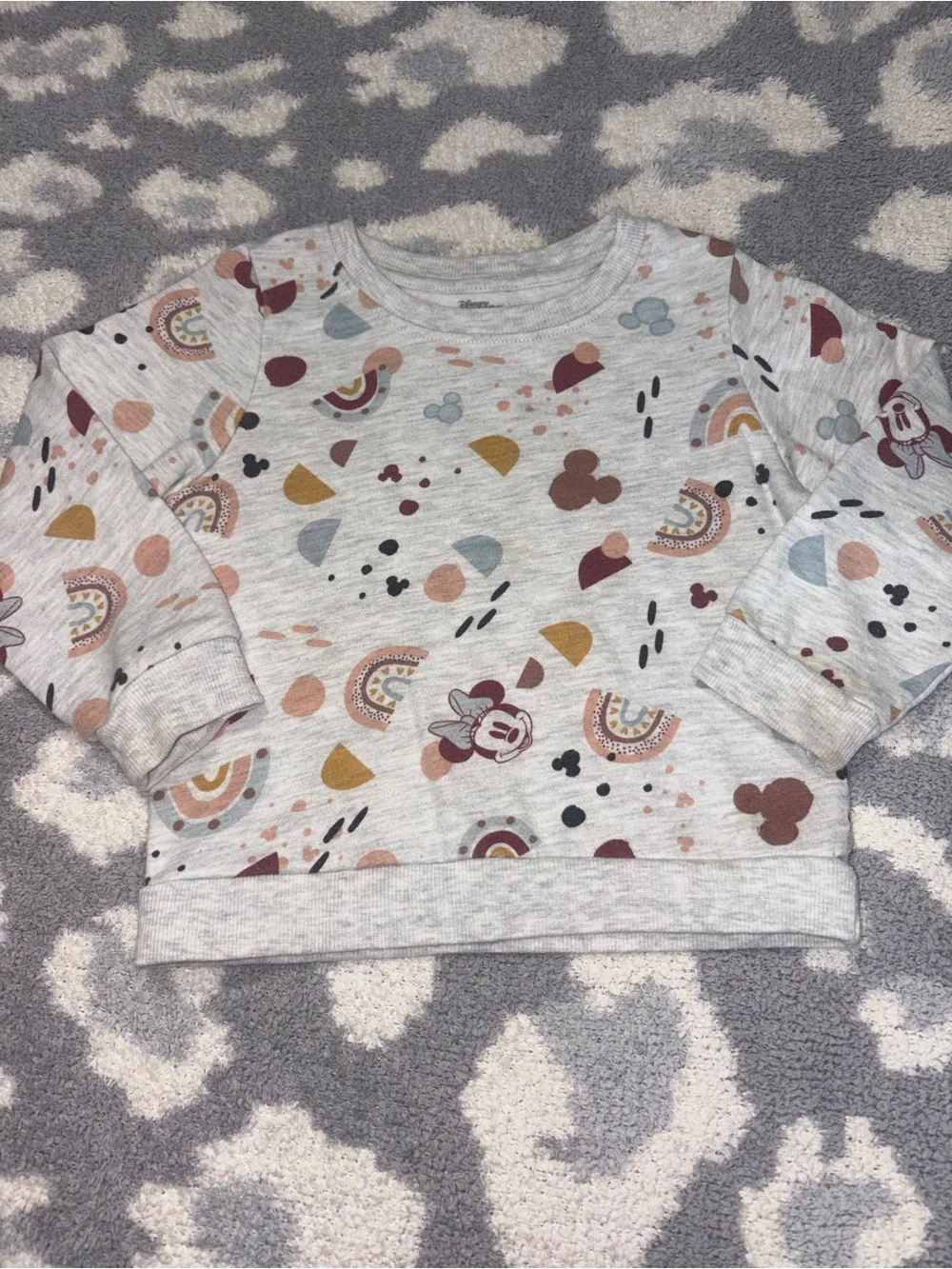 Disney Minnie Mouse Gray Graphic Sweatshirt Toddler Girl 3T